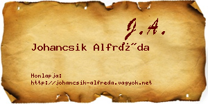 Johancsik Alfréda névjegykártya