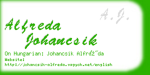 alfreda johancsik business card